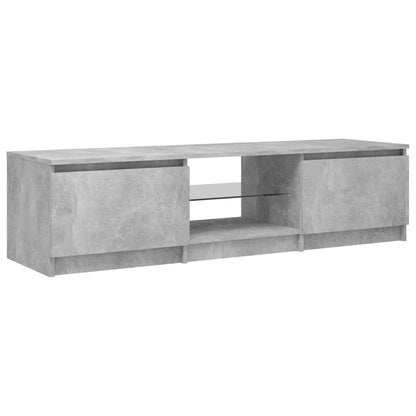 TV-Schrank mit LED-Leuchten Betongrau 140x40x36 cm