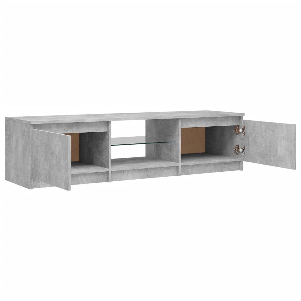 TV-Schrank mit LED-Leuchten Betongrau 140x40x36 cm