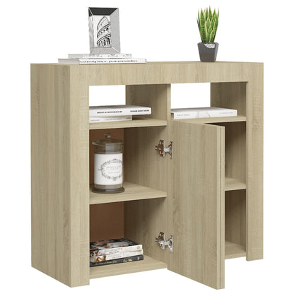 Sideboard mit LED-Leuchten Sonoma-Eiche 80x35x75 cm