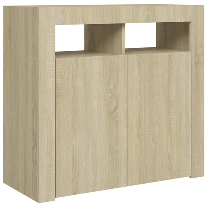 Sideboard mit LED-Leuchten Sonoma-Eiche 80x35x75 cm