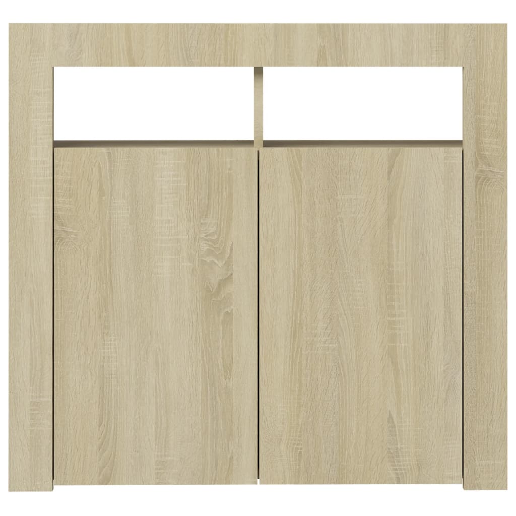 Sideboard mit LED-Leuchten Sonoma-Eiche 80x35x75 cm