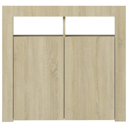 Sideboard mit LED-Leuchten Sonoma-Eiche 80x35x75 cm