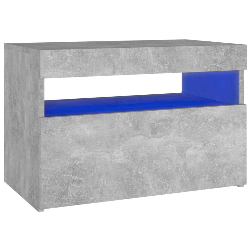 TV-Schrank mit LED-Leuchten Betongrau 60x35x40 cm