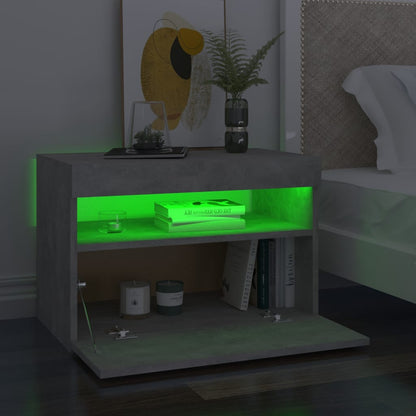 TV-Schränke LED-Leuchten 2 Stk. Betongrau 60x35x40 cm