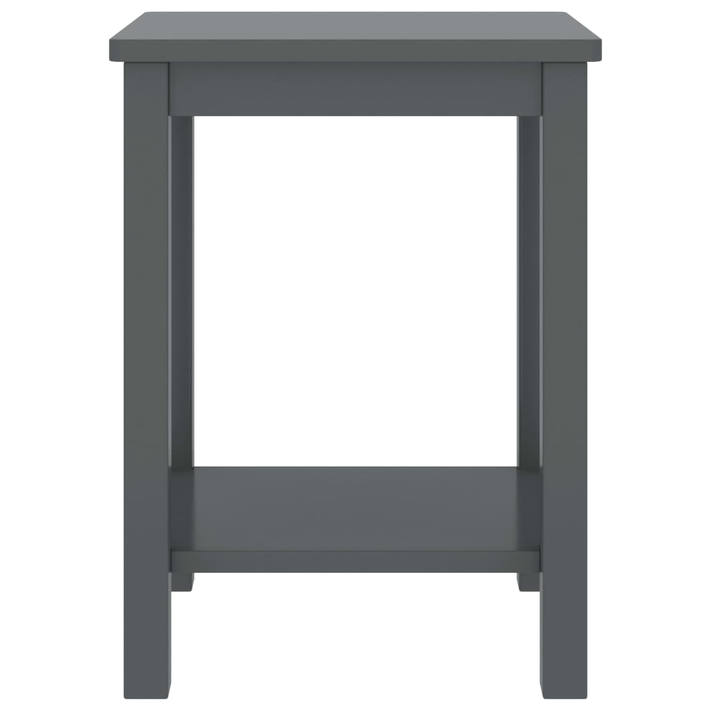 Nachttisch Dunkelgrau 35x30x47 cm Kiefer Massivholz