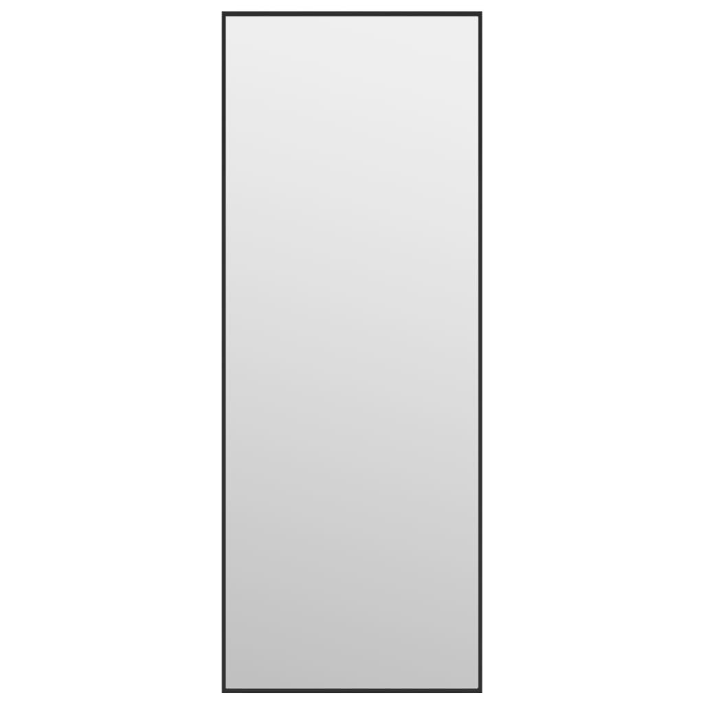 Türspiegel Schwarz 30x80 cm Glas und Aluminium