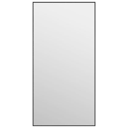 Türspiegel Schwarz 40x80 cm Glas und Aluminium