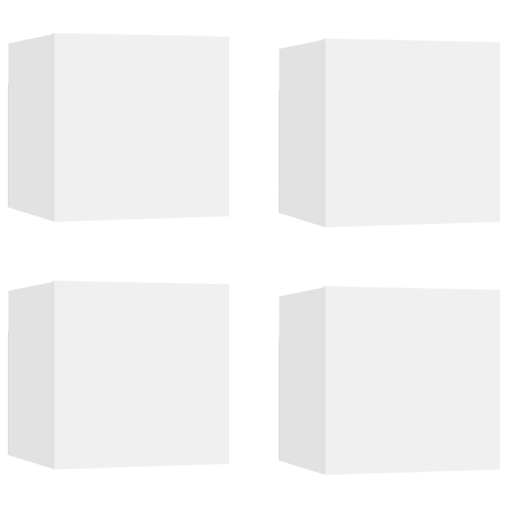 TV-Wandschränke 4 Stk. Weiß 30,5x30x30 cm