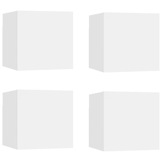 TV-Wandschränke 4 Stk. Weiß 30,5x30x30 cm