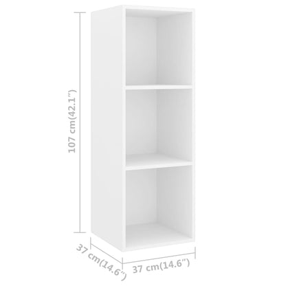 TV-Wandschrank Weiß 37x37x107 cm Holzwerkstoff