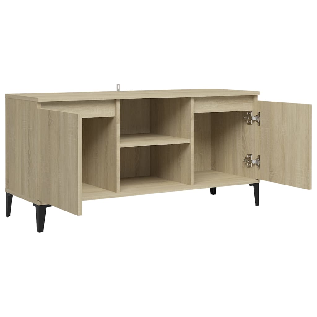 TV-Schrank mit Metallbeinen Sonoma-Eiche 103,5x35x50 cm