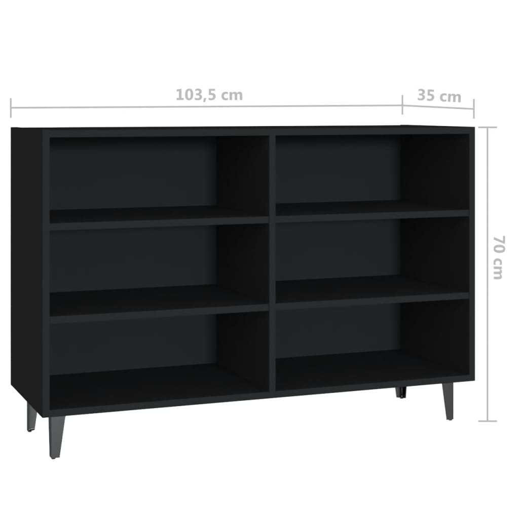 Sideboard Schwarz 103,5x35x70 cm Holzwerkstoff