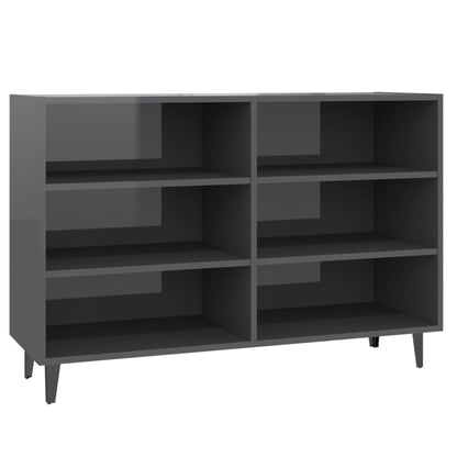 Sideboard Hochglanz-Grau 103,5x35x70 cm Holzwerkstoff