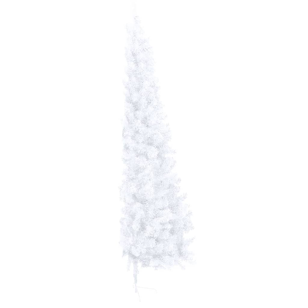 Künstlicher Halb-Weihnachtsbaum mit Ständer Weiß 240 cm PVC