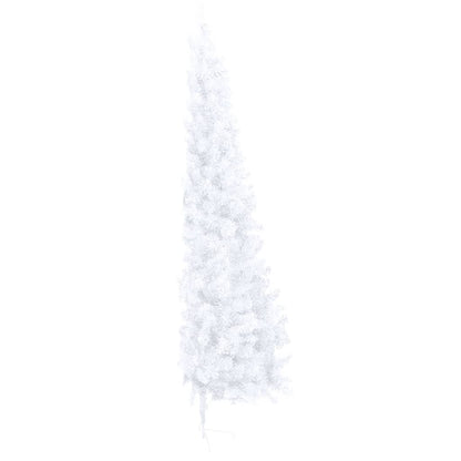 Künstlicher Halb-Weihnachtsbaum mit Ständer Weiß 240 cm PVC