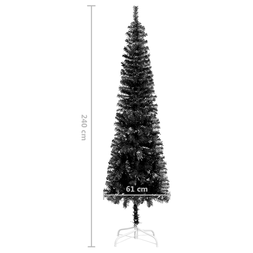 Schlanker Weihnachtsbaum Schwarz 240 cm