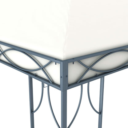 Pavillon mit LED-Lichterkette 300x300 cm Cremeweiß