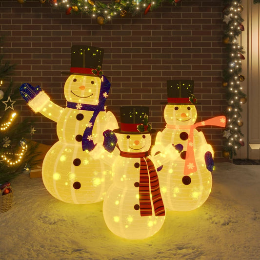 LED-Weihnachtsmann Familie Weihnachtsfigur Luxus-Gewebe