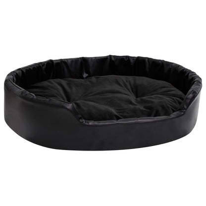 Hundebett Schwarz 90x79x20 cm Plüsch und Kunstleder