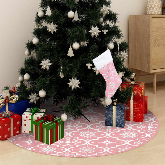 Luxus-Weihnachtsbaumdecke mit Socke Rosa 122 cm Stoff