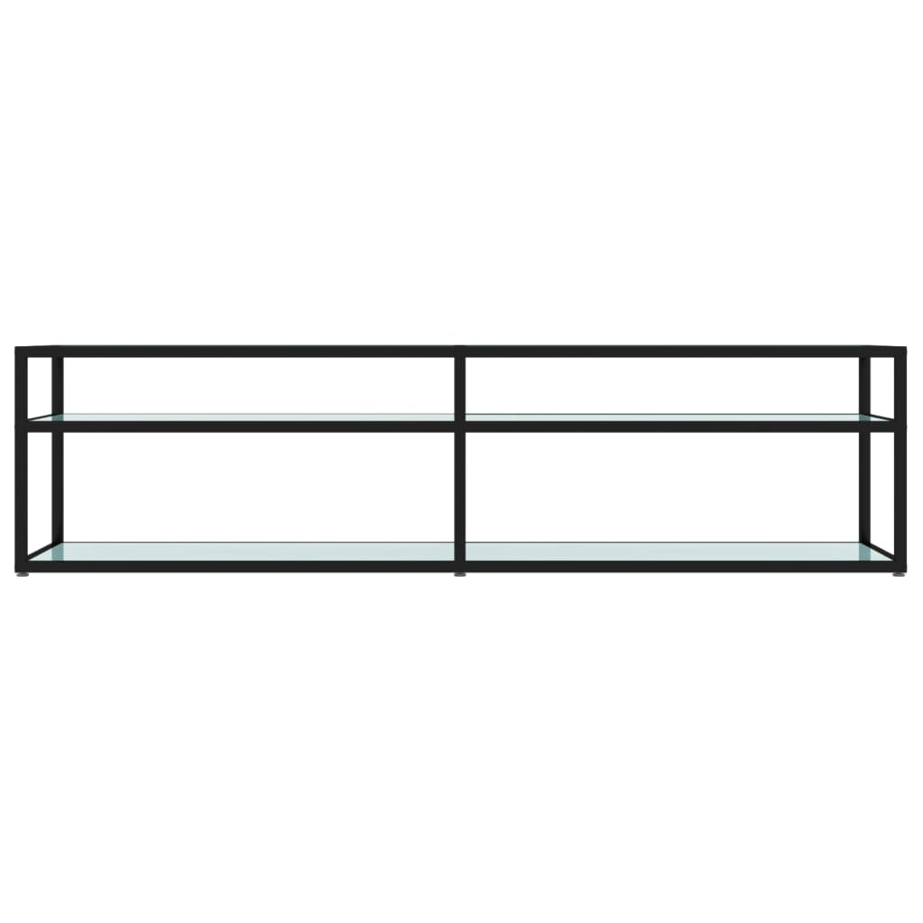 TV-Schrank Weiß Marmor-Optik 160x40x40,5 cm Hartglas