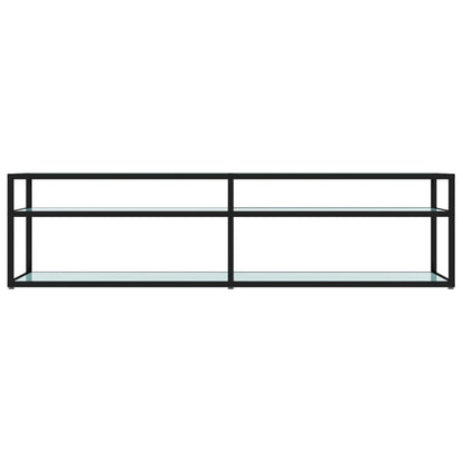 TV-Schrank Weiß Marmor-Optik 160x40x40,5 cm Hartglas