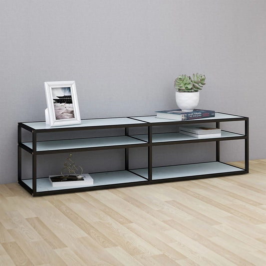TV-Schrank Weiß Marmor-Optik 160x40x40,5 cm Hartglas