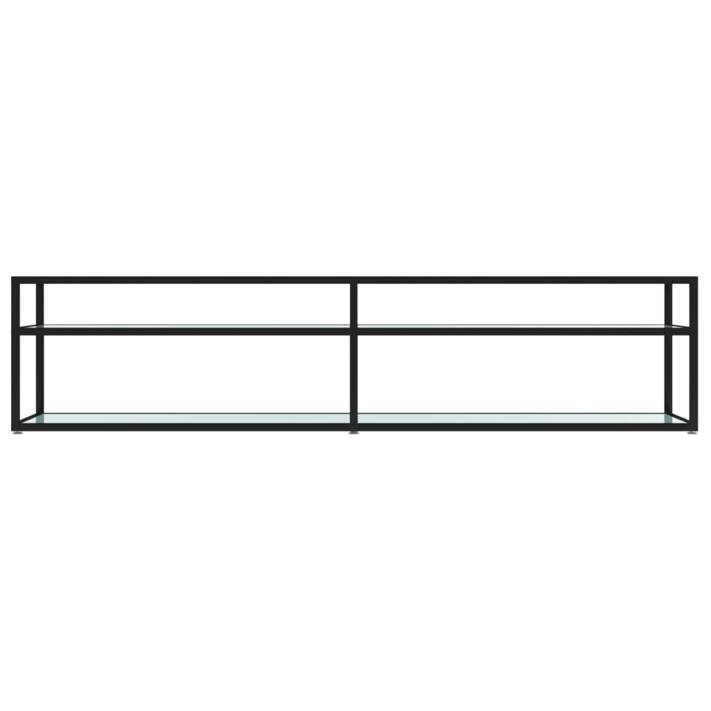 TV-Schrank Weiß Marmor-Optik 180x40x40,5 cm Hartglas