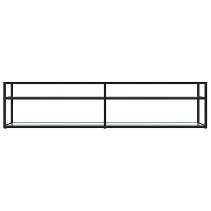 TV-Schrank Weiß Marmor-Optik 180x40x40,5 cm Hartglas