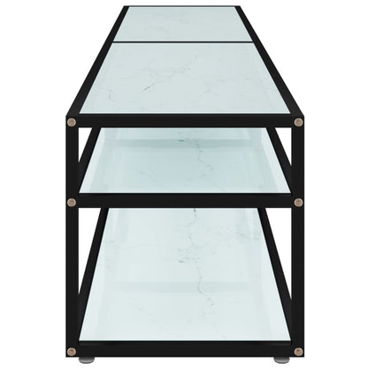 TV-Schrank Weiß Marmor-Optik 180x40x40,5 cm Hartglas