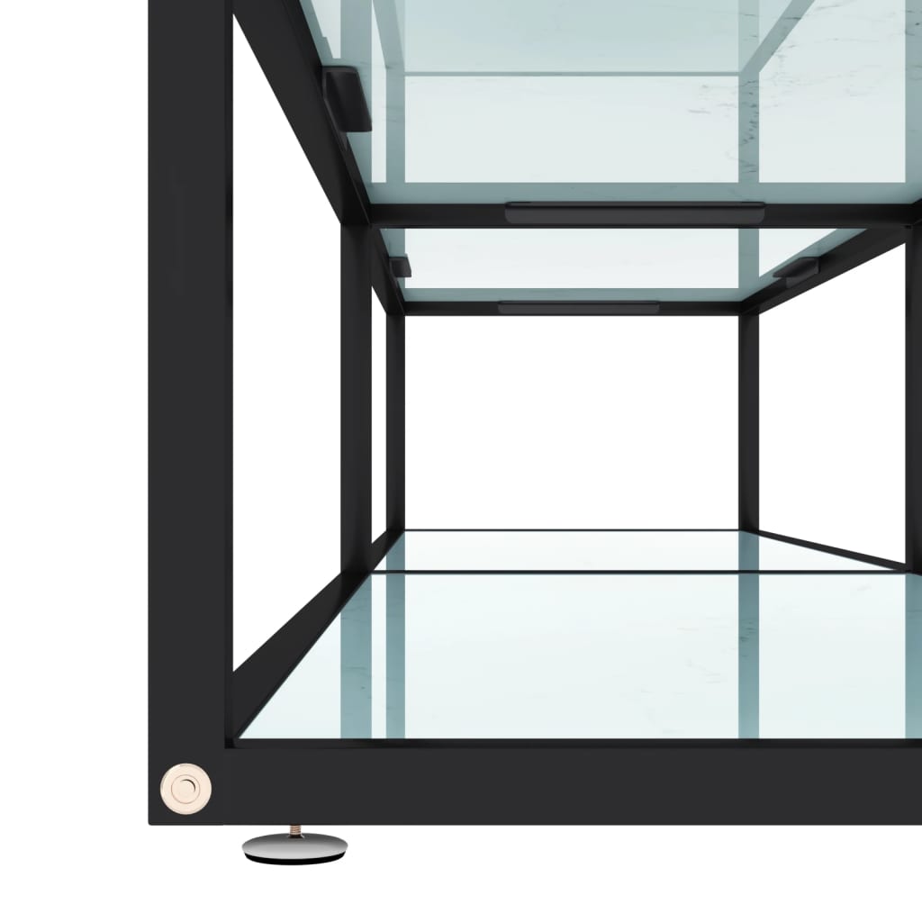 TV-Schrank Weiß Marmor-Optik 180x40x40,5 cm Hartglas