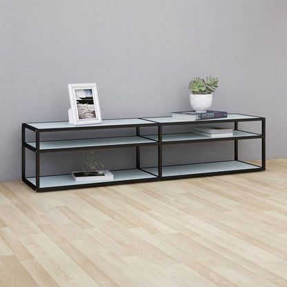 TV-Schrank Weiß Marmor-Optik 180x40x40,5 cm Hartglas