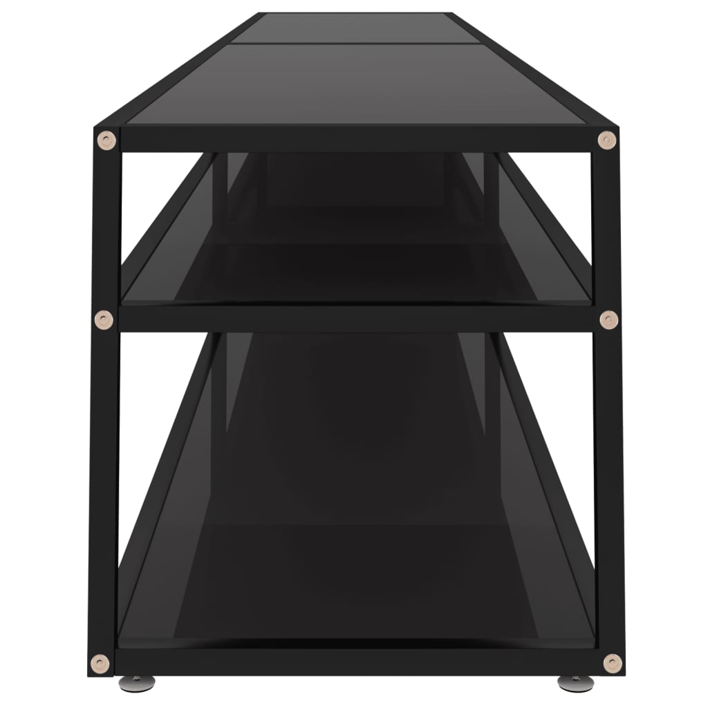 TV-Schrank Schwarz 220x40x40,5 cm Hartglas