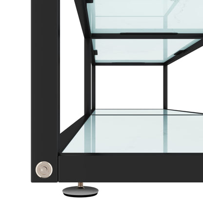 TV-Schrank Weiß Marmor-Optik 220x40x40,5 cm Hartglas