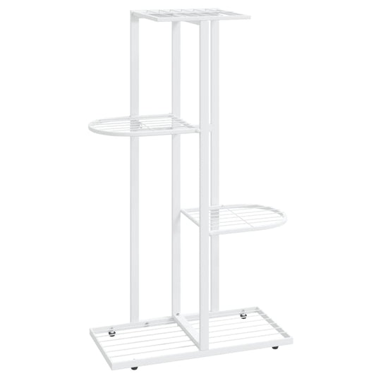 Blumenständer 4-Etagen 43x22x76 cm Weiß Metall