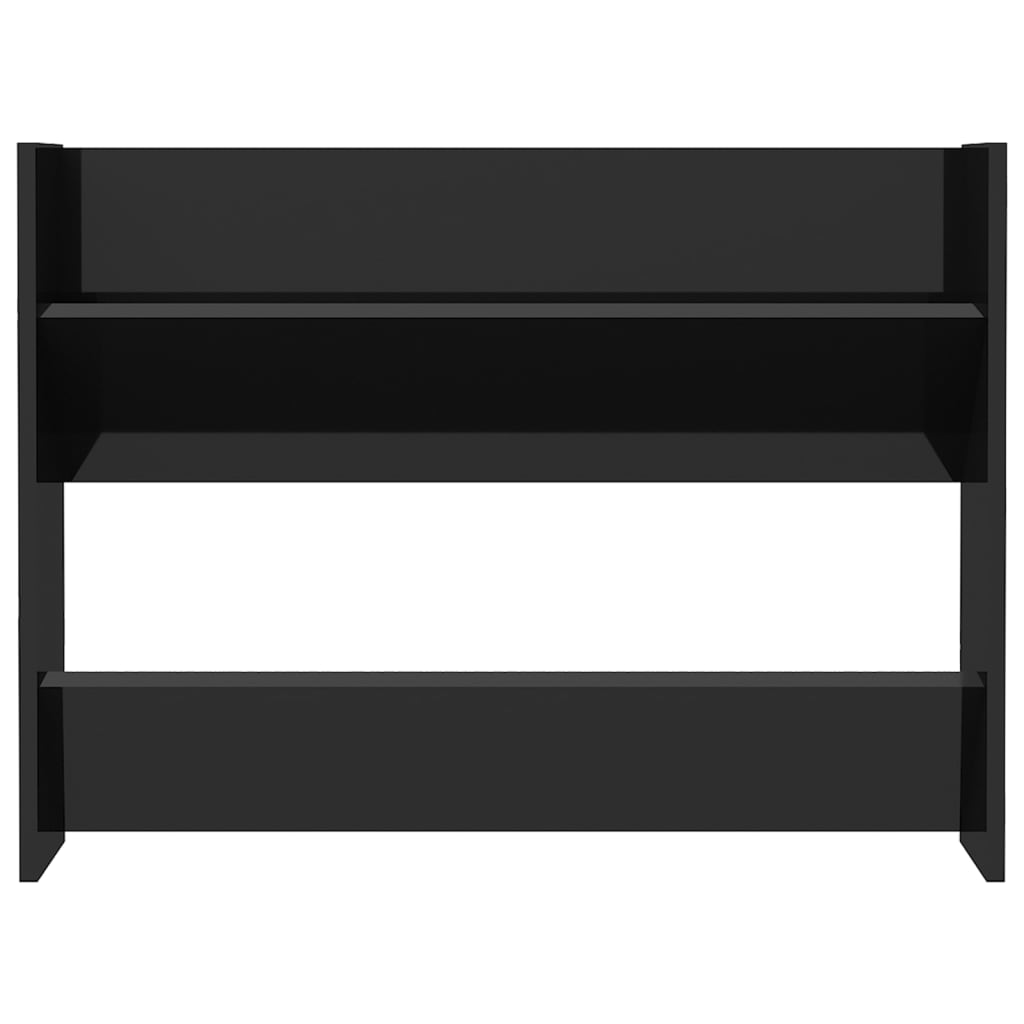 Wand-Schuhschrank Hochglanz-Schwarz 80x18x60 cm Holzwerkstoff