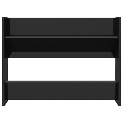 Wand-Schuhschrank Hochglanz-Schwarz 80x18x60 cm Holzwerkstoff