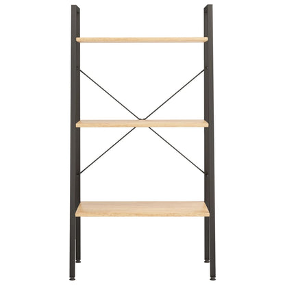 Standregal 3 Böden Hellbraun und Schwarz 56x35x108 cm