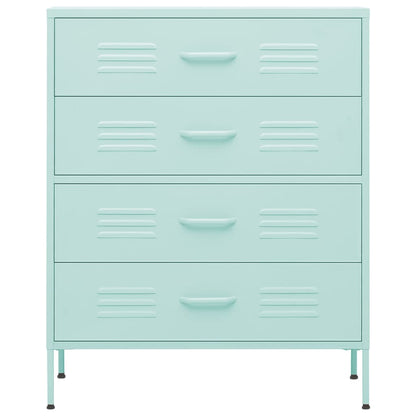 Kommode Minzgrün 80x35x101,5 cm Stahl