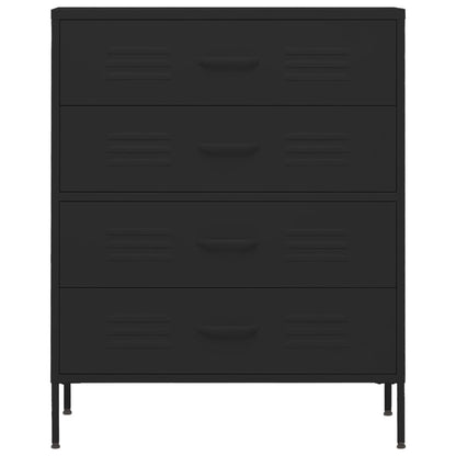 Kommode Schwarz 80x35x101,5 cm Stahl