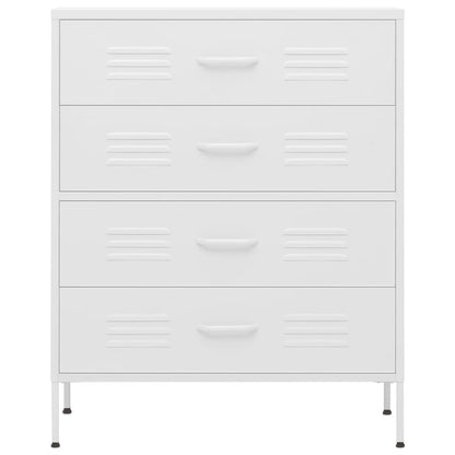 Kommode Weiß 80x35x101,5 cm Stahl