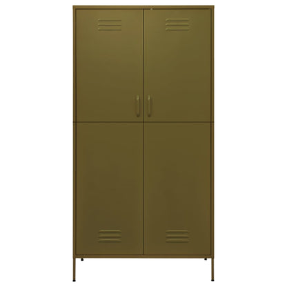 Kleiderschrank Olivgrün 90x50x180 cm Stahl