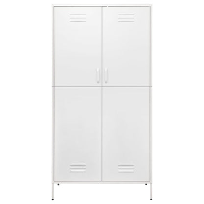 Kleiderschrank Weiß 90x50x180 cm Stahl