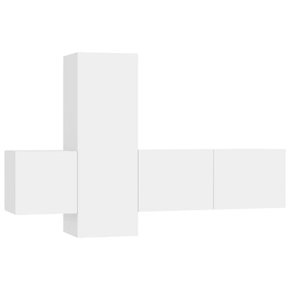 3-tlg. TV-Schrank-Set Weiß Holzwerkstoff