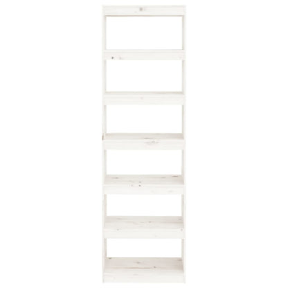 Bücherregal/Raumteiler Weiß 60x30x199,5 cm Massivholz Kiefer