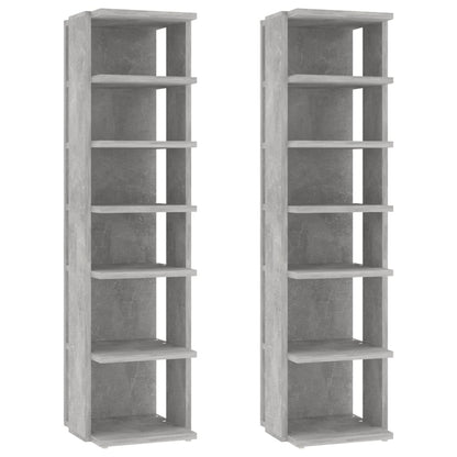 Schuhschränke 2 Stk. Betongrau 27,5x27x102 cm