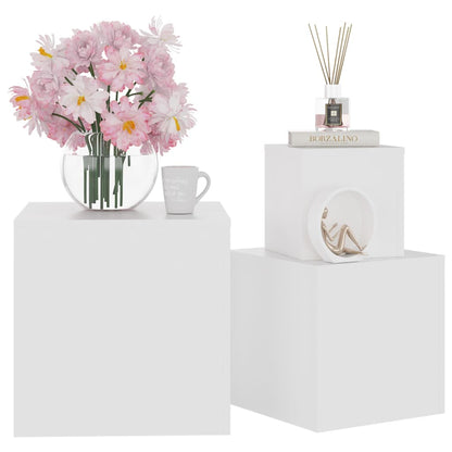 Beistelltische 3 Stk. Weiß Holzwerkstoff