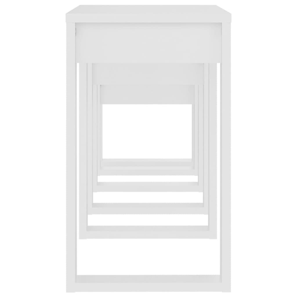 Satztische 3 Stk. Weiß Holzwerkstoff