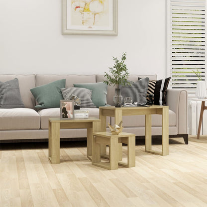 Satztische 3-tlg. Sonoma-Eiche Holzwerkstoff