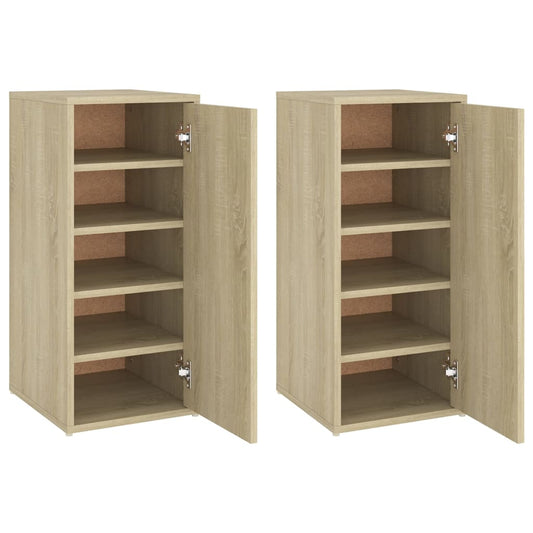 Schuhschränke 2 Stk. Sonoma-Eiche 32x35x70 cm Holzwerkstoff
